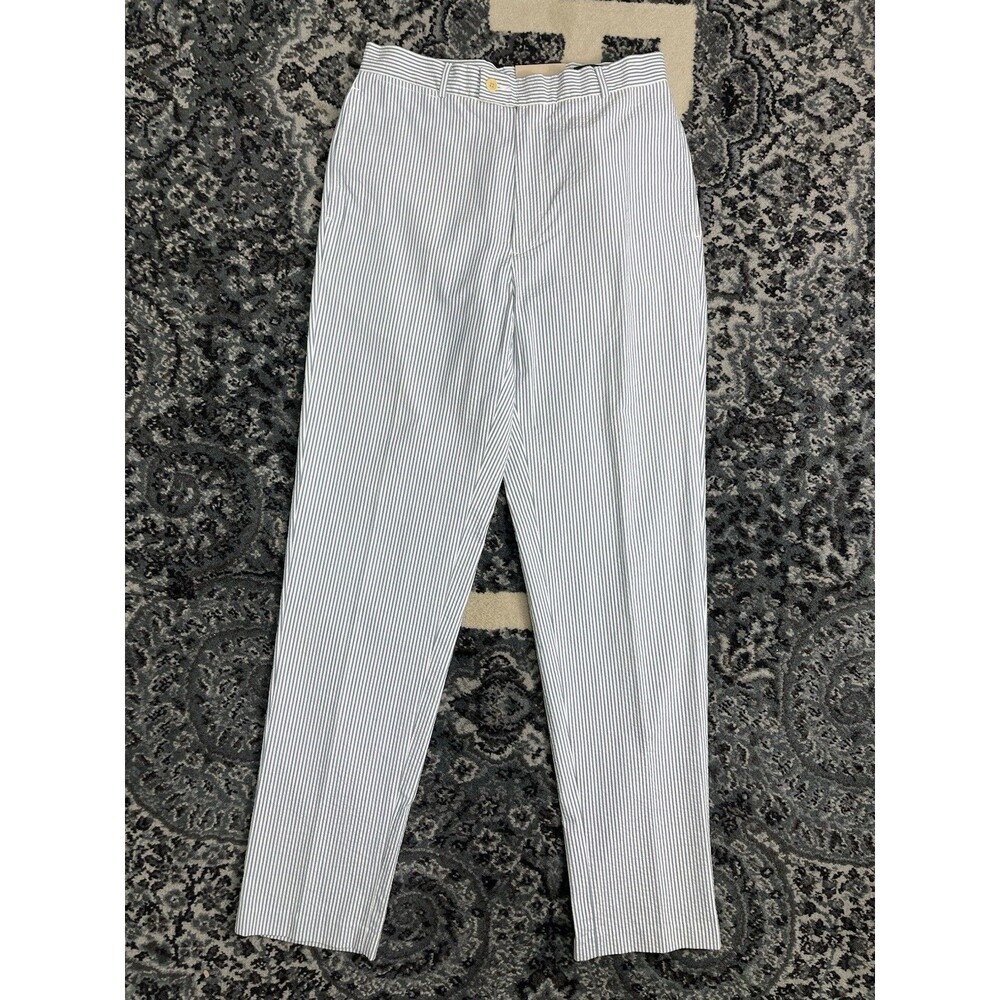 Brand New J Crew Thompson Seersucker Pants Men's Size 31R Blue/White Striped